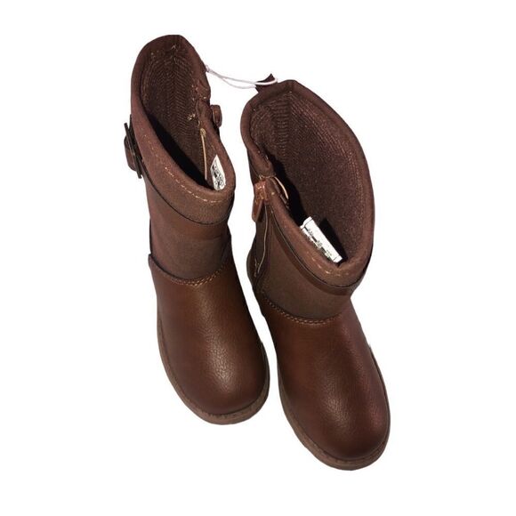 KIDS GIRL’S Carter’s Brown/Khaki BNWT Mid-Calf Boots With Side Buckle. S… - Picture 4 of 7